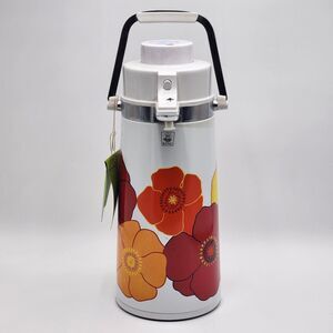 Vintage King Pumppot Pressure Beverage Dispenser Thermal Pump Pot Floral NWT
